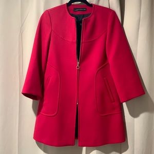 Zara 3/4 sleeve coat in vibrant red-ish color